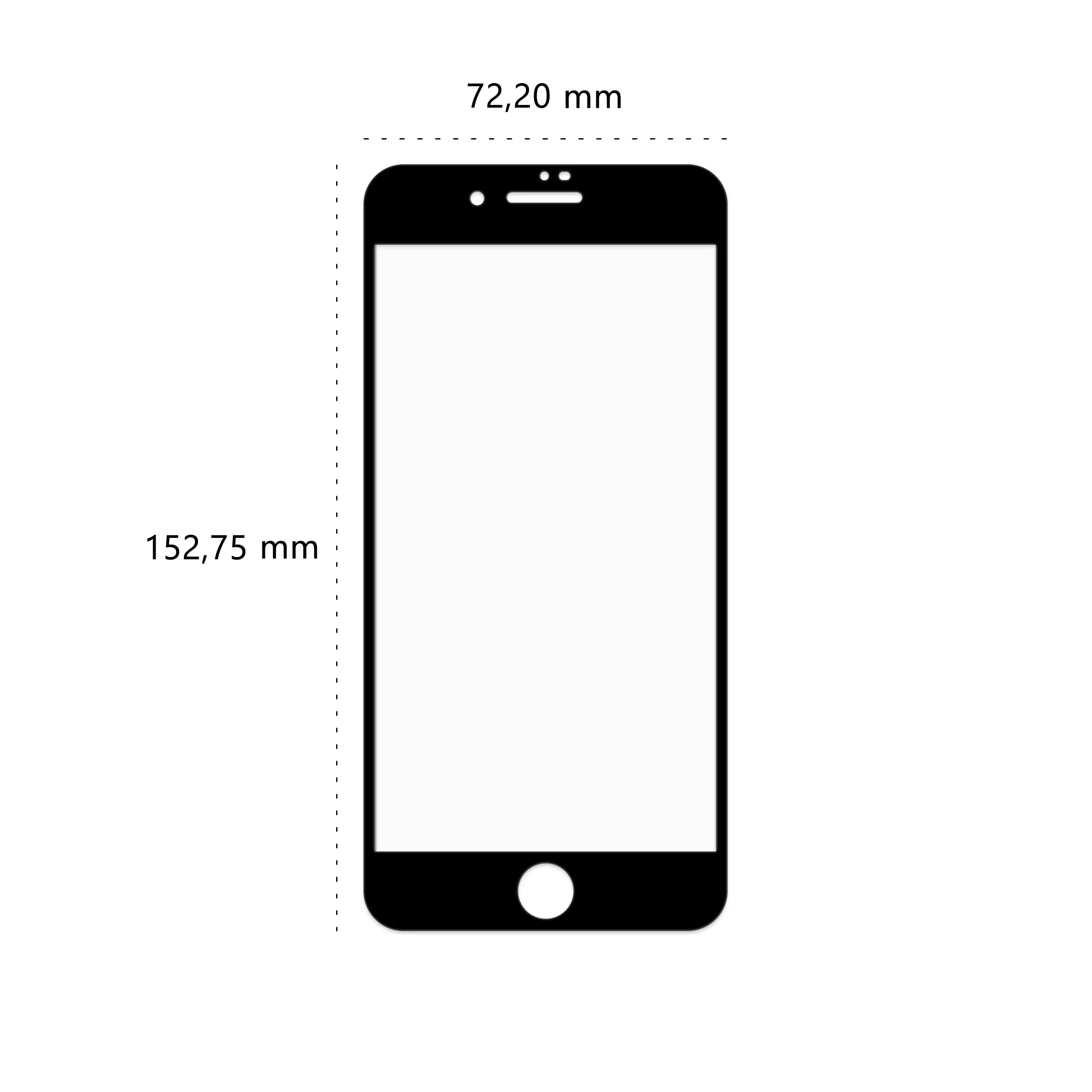 Wymiary szkła hartowanego 3D Polski Banan BananGuard w kolorze czarnym do telefonu Apple iPhone 7 PLUS / 8 PLUS